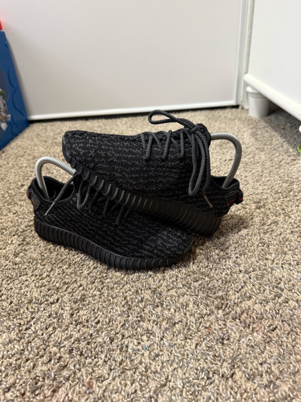 Yeezy boost 350 Black/Charcoal Knit Low-Top Sneakers - Picture 2 of 8